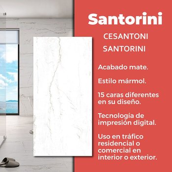 Piso Santorini Tipo Marmol Cesantoni 60x120 cm Rectificado