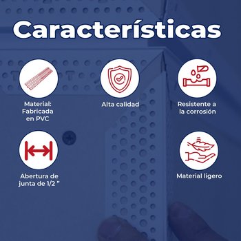 Junta de Control PVC 1/2" x 3.05 m para Sistema de Tablaroca