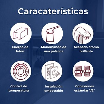 MONOMANDO REGADERA SIN DESVIADOR CROMO LINEA QUADRATTA