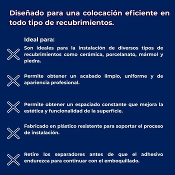 Separador Para Pisos 2MM Tipo Cruceta Bolsa de 200 Piezas