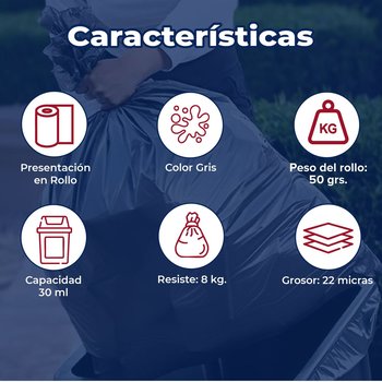 Bolsa de Basura Biorollo Virutex 50X70 CM 10 PZA