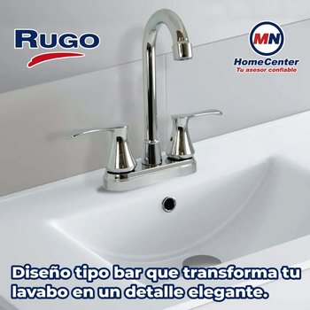 Llave Mezcladora 4" Para Lavabo Tipo Bar Rugo Acabado Cromo