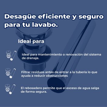 Contra Tipo Hongo para Lavabo con Rebosadero Helvex TH-062
