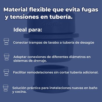 Chupón Universal para Descarga Gris Oscuro Coflex 2 pulgadas