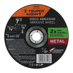 Disco Desbaste Metal Truper 7 pulg Alto Rendimiento