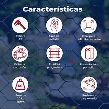 Malla Hexagonal DeAcero 1.50 x 45 M Calibre 22 (Precio por kilo)