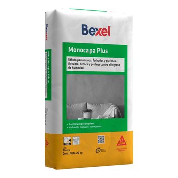 Estuco Blanco Bexel Monocapa Plus Sika 20 Kg