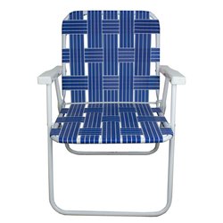 Silla compacta plegable p/jardin o camping blanco y azul