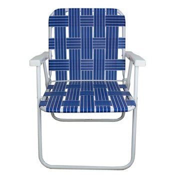 Silla compacta plegable p/jardin o camping blanco y azul