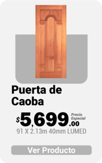 Puerta de Caoba Lumed Tableros Gumont .91 x 2.13 mts