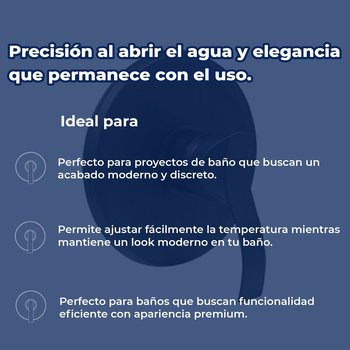 Llave Monomando Para Regadera de Empotrar Rugo Acabado Negro