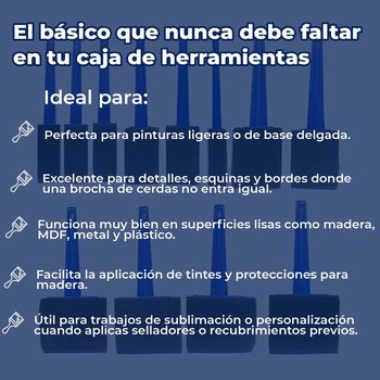 Brocha Espuma Poliuretano Prosource 12 Piezas