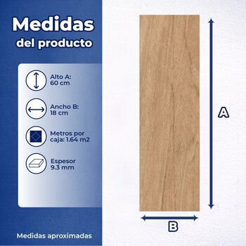 Piso Miel Sunwood Daltile 18X60 1.64M2 STD ZDM2
