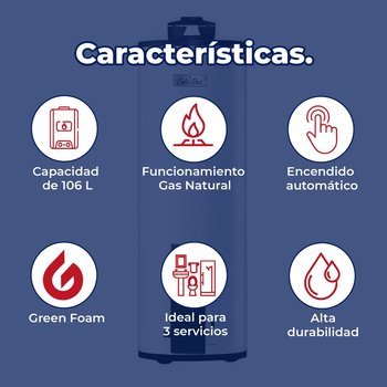 Calentador Deposito Calorex Maximus 106 L Gas LP 3 Servicios
