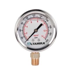 Manómetro Glicerina 0-200 psi ¼ Macho Altamira