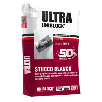 Estuco Blanco Saco de 25 KG Ultra Uniblock