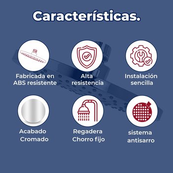 Regadera Redonda Antisarro de 8" Sin Brazo Hiroshima Rugo