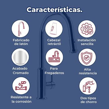 Llave Monomando Para fregadero Helvex Adara E-312