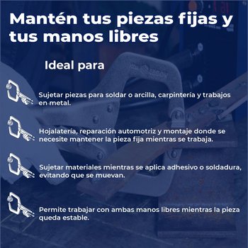 Pinza de presión 11" tipo "C" con mordaza autoajustable Truper