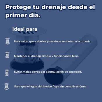 Contra con Rejilla para Lavabo con Rebosadero Helvex TH-058