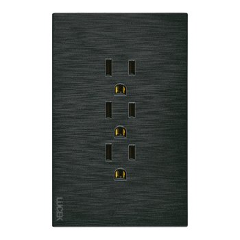 Placa 3 Contactos Lucek Flat Negro