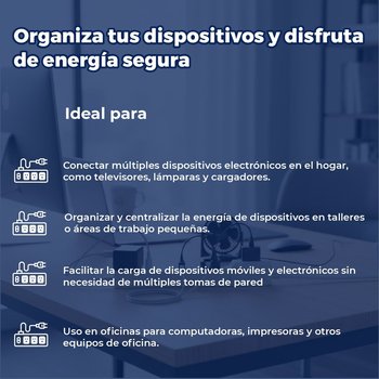 Multicontacto Extensión Barra 6 Entradas Volteck