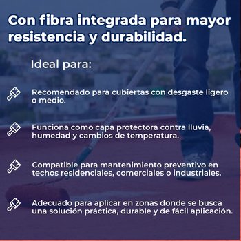 Impermabilizante Acrilico Fibratado Rojo 5 AÑOS 3.8 LT