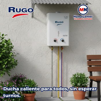 Calentador Paso 12 Lts Rugo Gas Nat Incluye Kit de Instalación