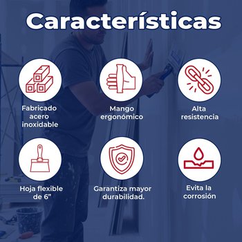 Espátula Acero Inoxidable Panel Rey 6 pulgadas