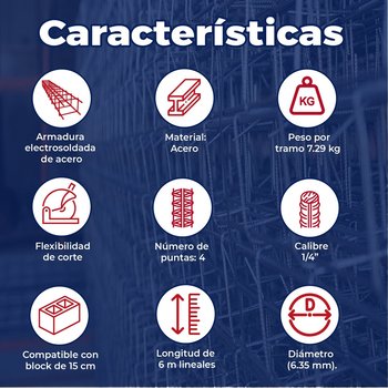 Cadena armex 1/4 15X20 4 puntas 6ML FISC.(10.5X15.0) 6.45 KG