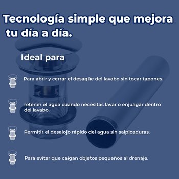 Contra de Push para Lavabo con rebosadero Helvex TH-06