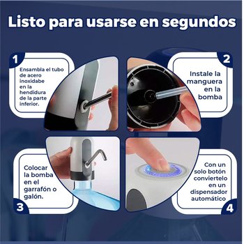 Dispensador Agua Garrafón Negro Recargable