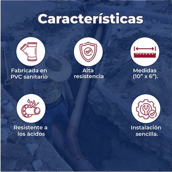 Yee PVC Sanitaria 250 x 160 mm para Sistemas de Alcantarillado