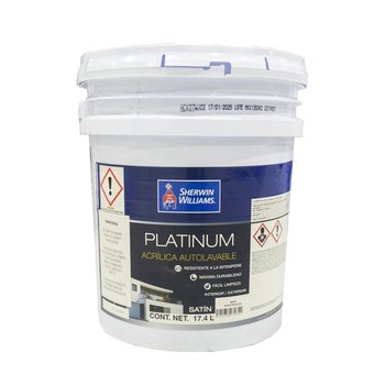 Pintura Vinil Acrílica Satinada Platinum Sherwin Williams 19 Lts