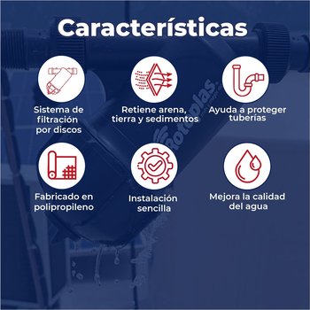 Filtro de Discos Lavable Rotoplas para Sistema Filtración Agua