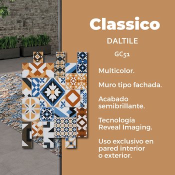Piso Classico Multicolor Daltile 34 x 50 cm
