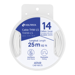 Cable Eléctrico THHW-LS Calibre 14 AWG Blanco 25 m