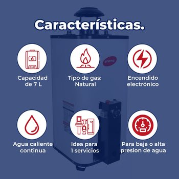 Calentador de Paso Iusa Enerhit Gas Natural 7 L