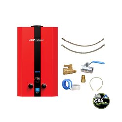 Calentador Paso 10 L Rojo Gas Natural Incluye Kit de Instalación Calentador Paso 10 L Rojo Gas Natural Incluye Kit de Instalación