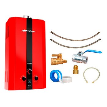 Calentador Paso 10 Lts Rojo Gas Nat Incluye Kit de Instalación