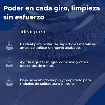 Carda de Copa 1-3/4" Alambre Grueso Para Taladro Truper