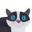 Figura decorativa mascota Tuxedo Cat 26 cm