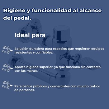 Fluxómetro para WC de Pedal 32-38 4.8L Cromo Helvex