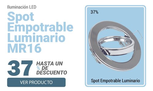 Spot Empotrable Para Luminario MR16 Dirigible Satinado Aksi