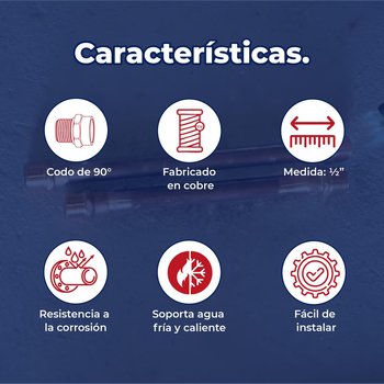 Conector de Cobre Rosca Exterior ½ pulgada Iusa