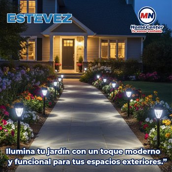Luminario solar led jardin estaca recargable 5000K walk negro