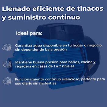 Bomba Periférica Para Agua Villarreal 1 HP 127 V