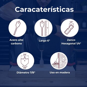 Broca Plana Truper 7/8
