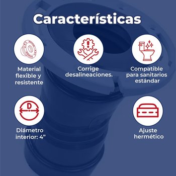 Brida flexible larga para tubería de 4" diámetro interior 100 MM