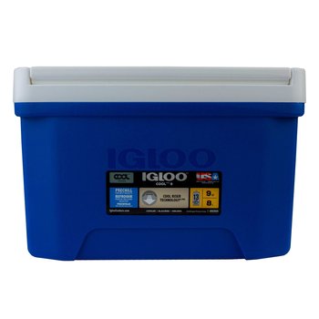 Hielera Cool 9 con asa Igloo 09 QT azul y blanco